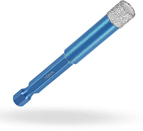 Profi Fliesenbohrer 10mm BIT Adapter - Diamantbohrer für Feinsteinzeug, harte Fliesen uvm. Diamantbohrkrone für Bohrmaschinen | rendech® Markenqualität