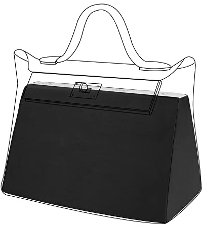 DGAZ Satin Taschen Kissen Einsatz, Memory Schaum Taschen Shaper für Hermes 2424 Mini/29/35, Formstabiler Einsatz für Handtaschen (Schwarz, 2424-29)