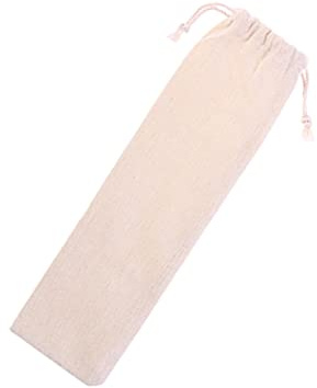 YARNOW Pochette à Pailles en Coton et Lin Beige, Facile à Laver et Pliable, Rangement Quotidien des Couverts et Cuillères