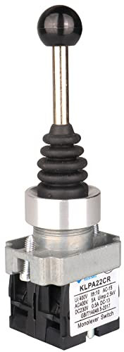 Guuzi 2NO 2-Position Joystick Momentanschalter Federrückstellung Momentaner Monolever Joystick Schalter Ersatz für XD2PA22CR Befestigungslochdurchmesser 22mm