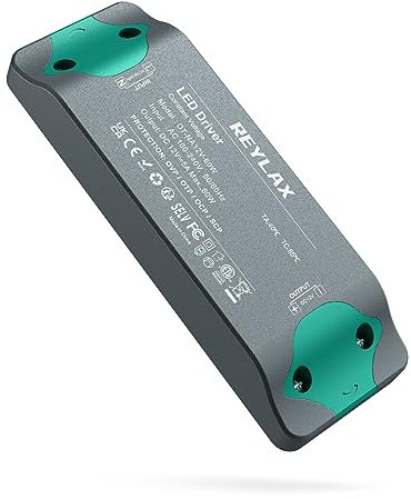 REYLAX LED Trafo 12V, Trafo 230V auf 12V 60W 5A, Konstante Spannung LED Netzteil 12V, LED-Treiber Transformator, Niedervolttrafo für Led Streifen, Ersetzt für Halogenlampen, 141 x 37 x 22mm