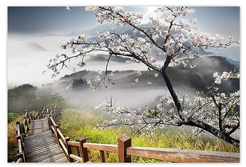 H839M_NS1AU Stickers muraux Motif fleurs de cerisier du Japon 185 x 125 cm
