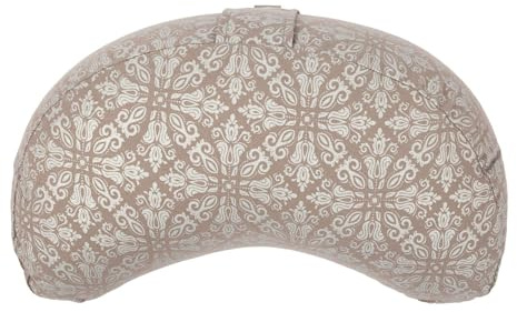 Bodhi Meditationskissen Yogi Mond | Maharaja Collection | Halbmond Yogakissen mit Buchweizenfüllung | Bedruckter Bezug aus 100% Baumwolle | Kissen für Yoga & Meditation