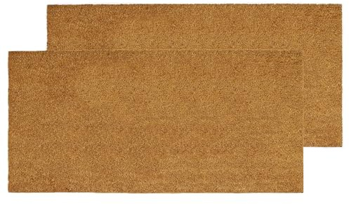 IRONGATE Coco Coir Doormat - 2 Pack Non Slip Heavy Duty Back Large Door Mat - Dirt Trapping Welcome Mat - Easy Clean - Wide Entryway Sliding Door French Door Indoor Outdoor Doormat - 17x39 - Natural