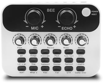 Pyugxab Live Sound Card V8 Mini Audio Interface Podcast Mixer Suitable for PC Computer Phone Broadcast Recording Effects, Easy to Use