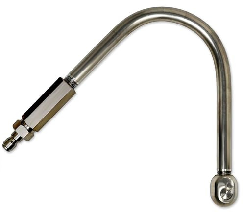 Gutter Cleaner Attachment - For Your Pressure Washer up to 4,400 PSI - Solid Stainless Steel Body - Patented Streamlined Profile - Six Recoil-Free Spray Jets