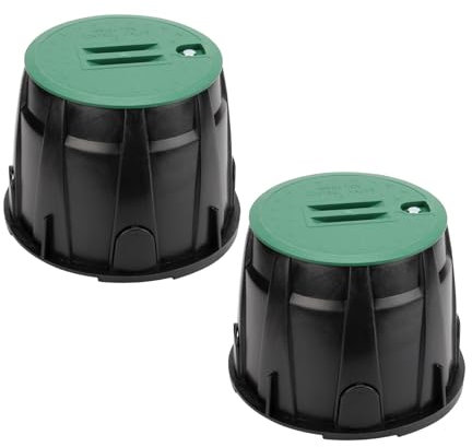 KVMORZE 2 Pcs Electrical Splice Box, 10'' Diameter Underground Electrical Junction Box, Sprinkler Valve Boxes for Garden Farm, Inground Electrical Box for Outdoor Electrical Wiring Splices (10In 2Pcs)