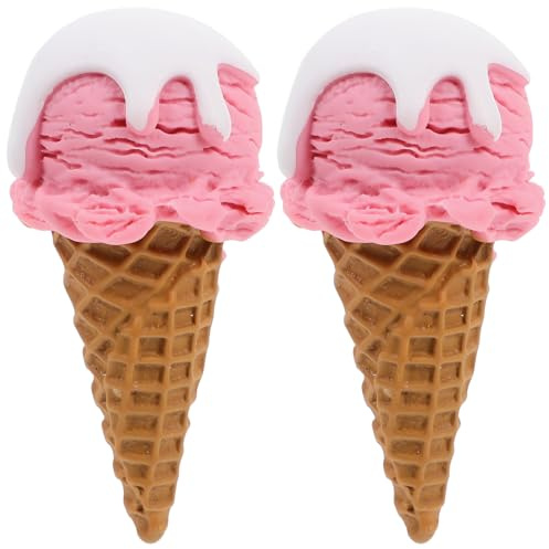 Amosfun Künstliche Eistüten Modell, 7,3 x 3,5 x 2 cm, realistische Mini-EIS-Dekoration aus Kunststoff & Harz für Fotografie, Party & Ladendekor, ideal für Schaufenster, Café und Sammler