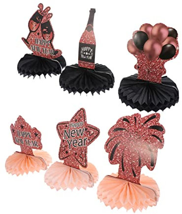 KOMBIUDA Wabenschmuck Für Neujahrsparty Papierornamente in Wabenform Dekoration Für Silvesterfeiern Und Heimdekoration