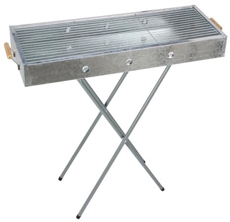 Stufa per Barbecue in Acciaio Inossidabile con Gambe a Forcella, Manico in Legno, griglia per Barbecue a carbonella da esterno/D/78 * 30 * 80 cm