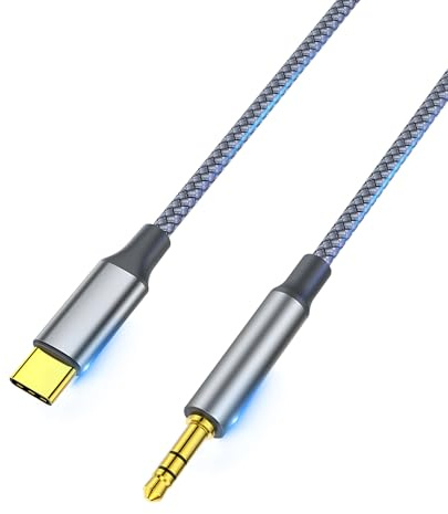 USB C to 3.5mm Audio Aux Jack Cable, USB Type C to 3.5mm Male Headphone Car Stereo Cord Compatible with Samsung Galaxy S21 S20, Ultra Note 20, iPad Pro, Huawei (1.2M