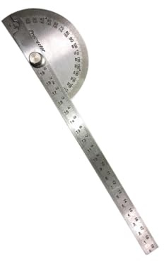 Goniometro in Acciaio Inox 180° Doppio Braccio e Righello