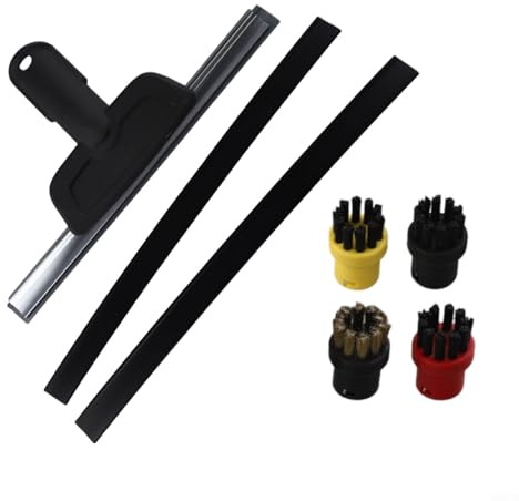 Kit d'accessoires pour nettoyeur vapeur Karcher, kit d'accessoires de nettoyage de vitres, bandes de grattoir à verre, brosses rondes, compatibles avec les séries Easy Fix SC1 SC2 SC3 SC4 SC5