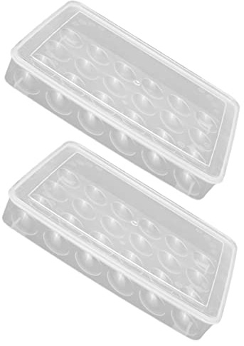 KOCKSHION Soportes para Huevos para Refrigerador 2 Piezas de Pp Ranuras Separadas y Diseño Apilable para Almacenamiento Seguro y Ahorro de Espacio en Cocina