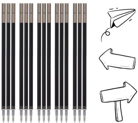 Littleboyn 15x Radierbarer Ersatzminen schwarz, Kompatibel Mit Legami, Einfach zu radieren - Höhe 13 cm Stiftspitze 0,7mm