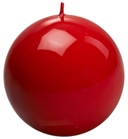 Candela Rossa Rotonda a Palla 7.5 cm sfera Decorativa in Cera per Candelieri natale Centrotavola a pallina Ideale per Decorazioni Natalizie Tavola Ambienti Tonda Per Atmosfere Calde e Raffinate
