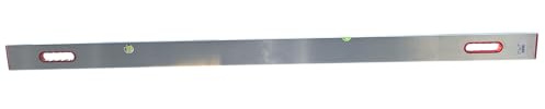 Profi Richtlatte mit 2 Handgriffen & Libellen – [Länge einfügen] cm – Präzise Abziehlatte Aluminium (0,5mm/m Genauigkeit) – Setzlatte & Kardätsche für Estrich & Putz – Silber/Rot (2500mm)