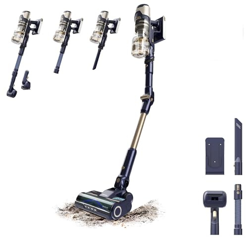 Cecotec Dammsugare Trådlös Conga Rockstar RS80 Pet Flex Detect. 200 AW, 600 W, 32 kPa, Hairless Brush XXL, flexrör, Green Detect, XL 700 ml för stark rengöring av djurhår och mattor