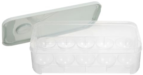 DOITOOL Contenitore Portauova per Frigorifero in Plastica con Coperchio 10 Scomparti Impilabili, per Picnic e Uso Freezer