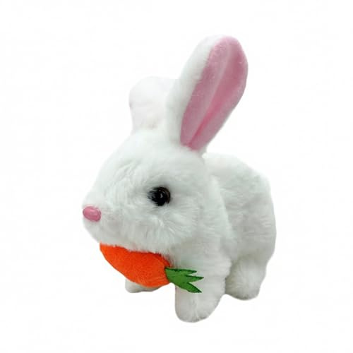 Hopping Rabbit with Sounds and Movements Interactive Electronic Pet Animated Walking Wiggle Ears Twitch Nose Realistic Bunny Toy for Kids Girls Boys Easter Birthday Gift