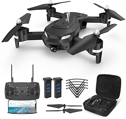 Wipkviey T26 Drone avec Caméra 1080P HD, pour Enfant et Adultes, Flip 3D, Capteur de Gravité, Maintien de l'altitude, Mode sans Tête, 2 Akkus 36 Mins de Vol, C0