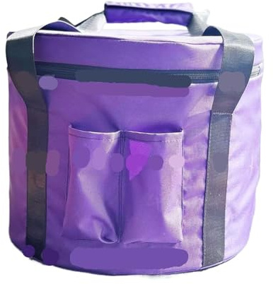 Klangskålar väska kristall kvartspåse, bärväska för skålar, reseväska med lila handtag, förvaring för (30 cm)
