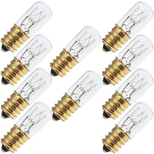 Industrial Performance 15T4C-S 130V (1 1/2), 15 Watt, T4, Candelabra Screw (E12) Base Tubular Light Bulb (10 Bulbs)