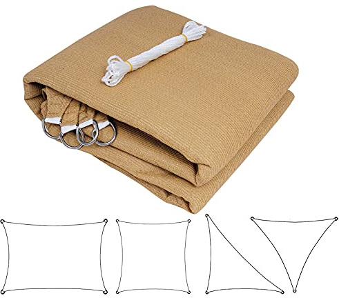 Laneetal Vela Ombreggiante Idrorepellente, Telo Parasole in HDPE Anti UV 95% Protezione Tenda da Sole per Esterno, Tenda Parasole Rettangolare,Quadrato per Giardino, Balcone, Piscina