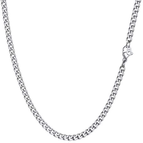 PROSTEEL Collar de Eslabones Cubanos Acero Inoxidable 3mm Ancho Mujer Choker