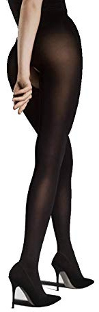 Fiore Ouvert Opaque Crotchless Tights-XXL-Black