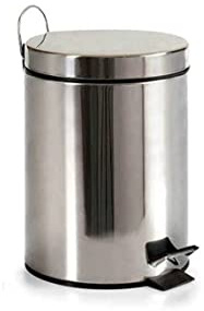 Wadiga Poubelle Ronde à Pédale en INOX Brillant - 5L