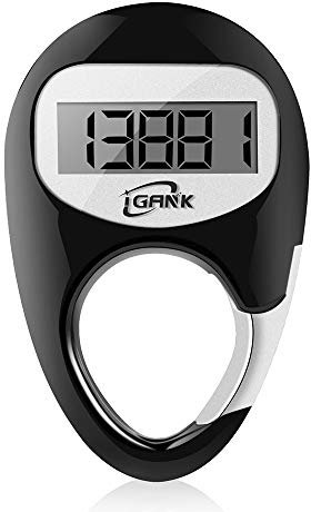 iGANK Simple Walking Pedometer 3D Schrittzähler für Männer Frauen Kinder (Dunkles Schwarz)