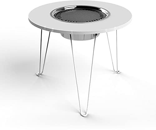 Portátil Barbacoa Parrilla Asador portátil de acero inoxidable Barbacoa Barbacoa de barbacoa Grill con mesa de barbacoa plegable Mesa redonda multifuncional Barbacoa Conjunto de mesa plegable para cam