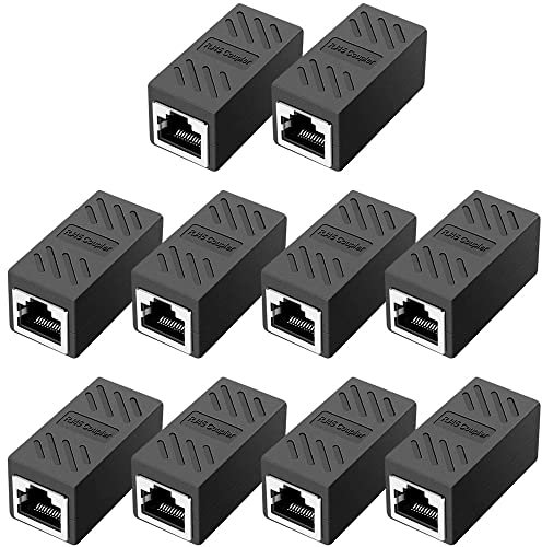 Greluma 10 Pz Accoppiatore RJ45, accoppiatore di rete, connettori Ethernet, accoppiatore in linea schermato per connettore estensore cavo Ethernet Cat7/Cat6/Cat5e/Cat5 - da femmina a femmina