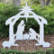 SMEXXY Juego de belén de Navidad al aire libre de la noche sagrada, juego de cuna de plástico blanco, decoración navideña, 19.6 x 17.3 x 10.6 pulgadas