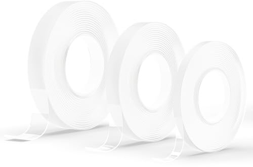 RODOPI Nano Tape Nanoon - Cinta adhesiva de doble cara transparente, 10 mm, 20 mm, 30 mm, 3 m, cinta adhesiva doble extrafuerte (5 rollos, 10 mm)