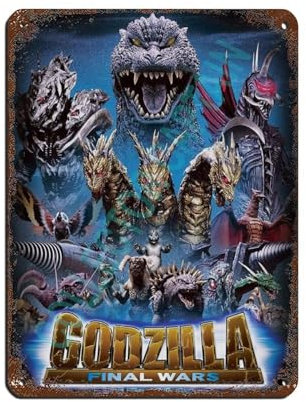 Godzilla Vs King Kong Filmposter 15 Blechschild Vintage Metall Pub Club Cafe Bar Home Wandkunst Dekoration Poster Retro 30 x 40 cm