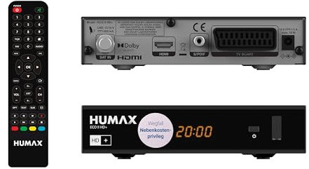 Humax Digital Eco II HD+ Satelliten-Receiver, DVB-S2 (HDTV, USB, geringer Stromverbrauch, HDMI und SCART) inkl. HD+ Karte für 6 Monate, schwarz
