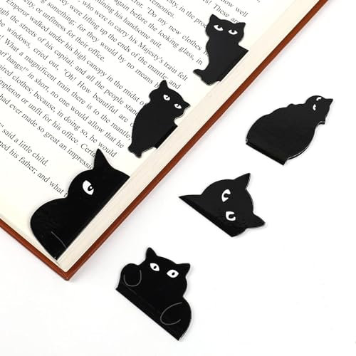 Magnetische Lesezeichen - 6 Stück sortierte niedliche Buchmarker Clip Set für Lehrer Studenten Buchliebhaber Book Markers für Schule Büro nach Hause liefert Katze Magnet Seite Marker Katzenliebhaber