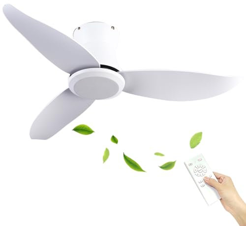 Fachae Ventilateur De Plafond 46 Pouces,Grands Ventilateurs De Plafond À Moteur Cc,Intérieur Et Extérieur Sans Lumière,3 Pales,Adapté À La Terrasse Du Salon-A||36in/90cm