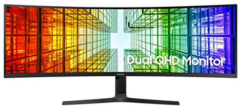 Samsung LS49A950UIUXEN - Monitor curvo de 49 Ultra Ancho QHD Dual (5120 x 1440, 1800R, USB Tipo C, Puerto LAN, QLED, HDR400) Negro (Reacondicionado)