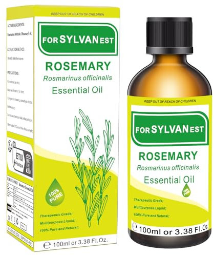 FORSYLVANEST Rosmarin Ätherisches Öl 100ML 100% Reines Naturöl Unverdünnt für Aromatherapie, Massage, SPA, Haut-, Haar- und Nagelpflege, Bäder, DIY (Rosmarin)