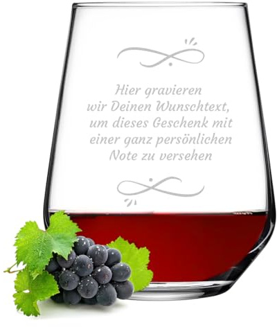 polar-effekt Weinglas 425 ml mit personalisierter Gravur - Weißweinglas mit Wunschtext - Geschenk für Frauen und Männer - spülmaschinenfestes Rotweinglas