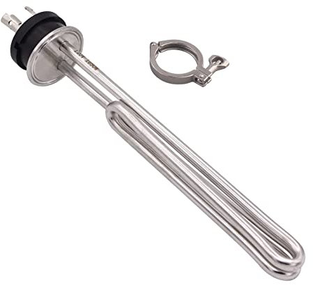 DHVIJA 1.5 Tri-clamp Immersion Water Heater Electric Element With L6/30P Twist Lock Plug Fit For Brewing Heating 120V 1500W/1650w joyous(With clamp,120V-1500w)