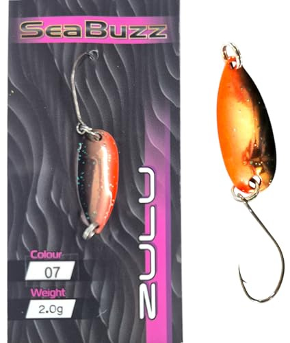SEABUZZ Mini Barsch & Forellen Spoon Zulu 2g - Forellenköder Barschköder | Angelhaken - Blinker Forelle & Raubfisch Angeln Köder - Sport Fischköder - Kunstköder - Wobbler – Angelzubehör