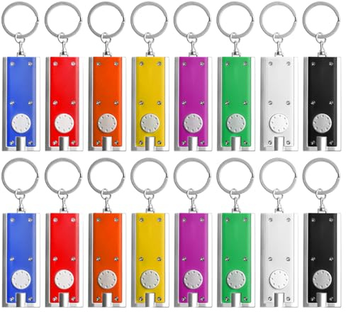 Mini Lampe De Poche LED Porte-Clés Colorés Pour Camping et L'extérieur - 16 Pièces
