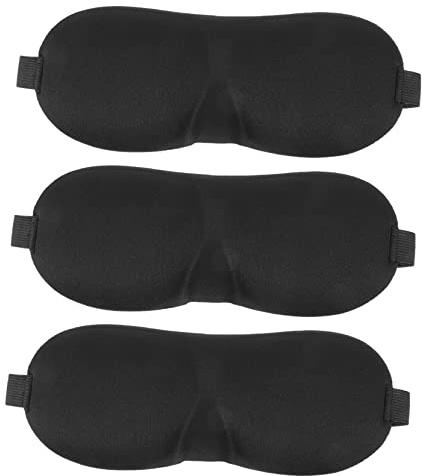 Healvian 3pezzi Maschera per Occhi Traspirante per Dormire Bende Regolabili che Bloccano la Luce Paraocchi da Viaggio Comodo e Resistente