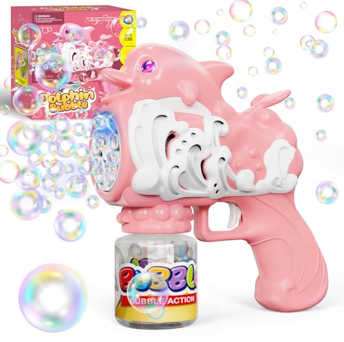Panacare Kinder Seifenblasenpistole, Seifenblasenmaschine Gun 5000+ Blasen/Min mit Seifenblasenlösung, Seifenblasenspielzeug Outdoor Geschenk Kinder 3456789 Jahre für Geburtstag/Party
