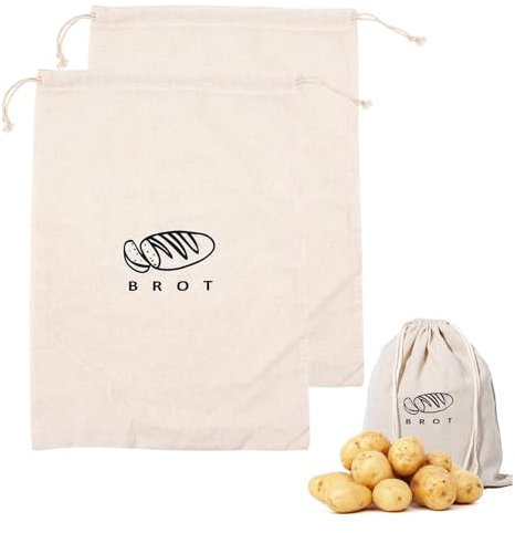 Brotbeutel, Brotbeutel Leinen, Brotaufbewahrung,Aufbewahrung Frischhalten, Brot Aufbewahrungsbox, Bread Box, Bäckerleinen, Brotsack Zum Frischhalten 2 Stück