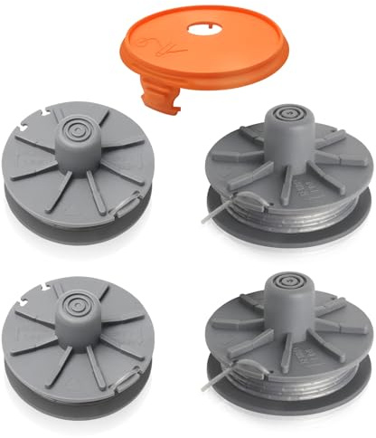 CHIHOLEN Bobine Filo Tagliabordi compatibile con 5307-20, bobina di filo di ricambio per Gardena Art 8846, 8847,8848, 9805, 9806, 9807, 9808, 9809, 9827, 9870,9872,9874, Ø1,65mm 6,1m(4 bobine+1 tappo)